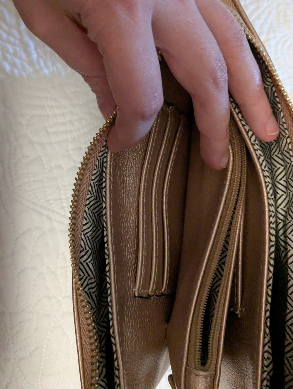 NWOT Jen & Co Rose Gold Clutch Crossbody Convertible Wallet - Picture 6 of 6